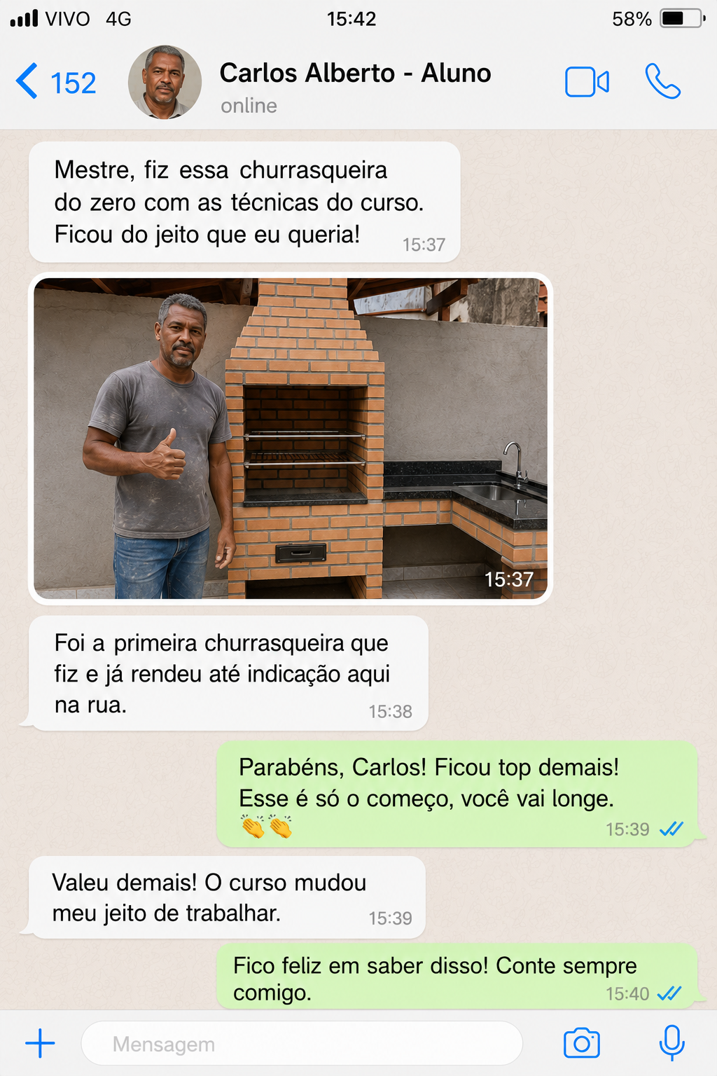 Depoimento de aluno